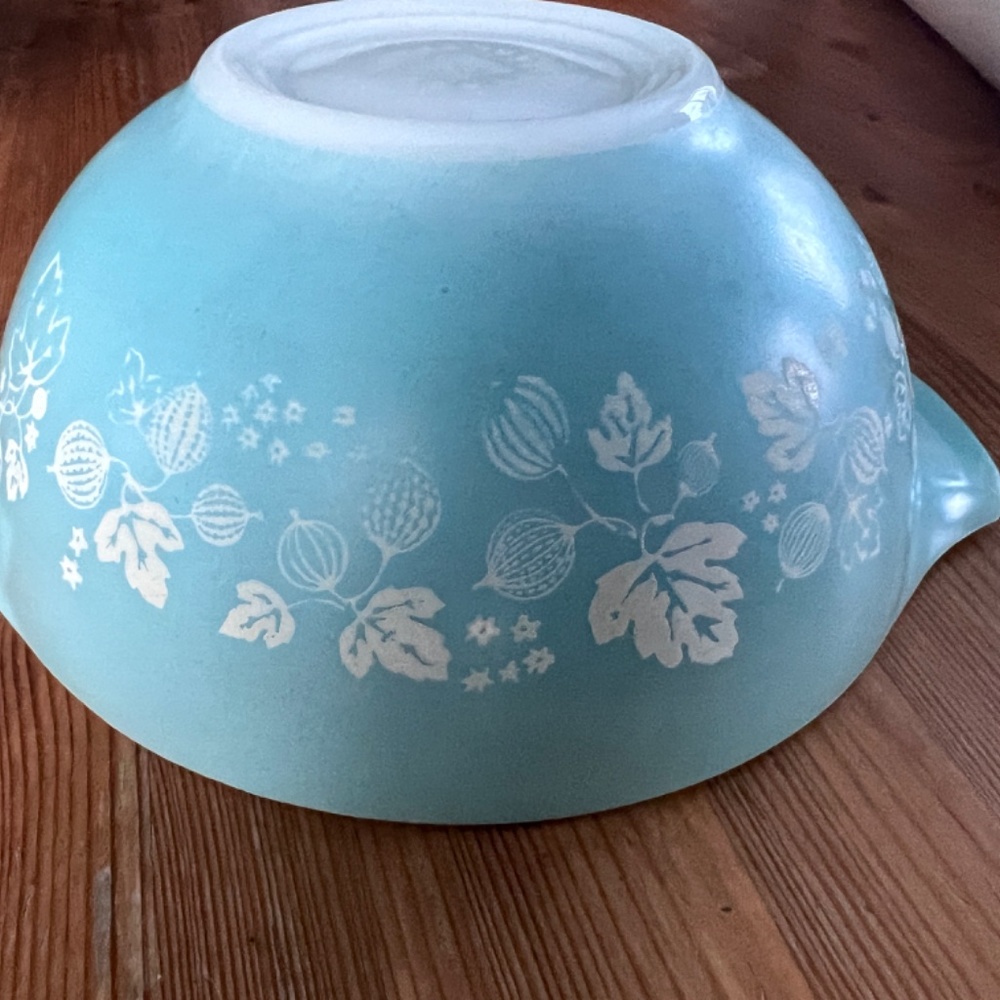 Pyrex Gooseberry TURQUOISE cinderella mixing bowls RARE set of 4 - Picture 4 of 13